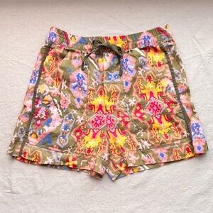 ZARA Multicolor Drawstring Linen Shorts